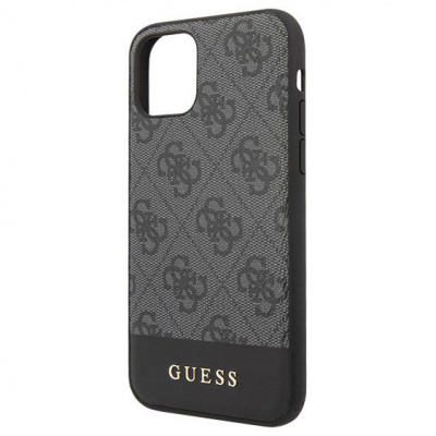 Чехол Guess IPhone 11 Pro 4G Stripe Metal logo, серый